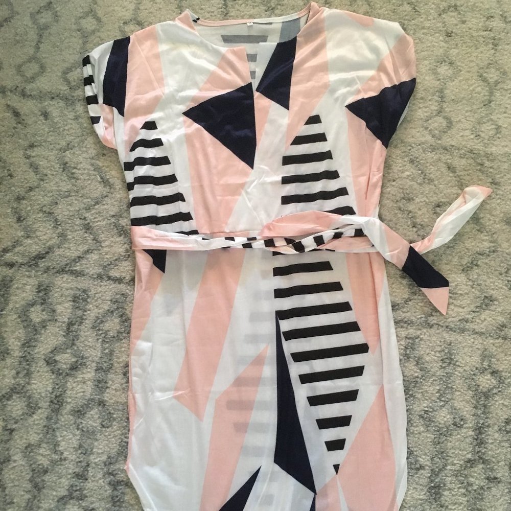 Patterned Shirt Tunic with removable belt